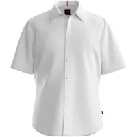 BOSS für Herren. 50537332 Regular Fit Baumwoll-Oxford-Hemd weiß (XS), Lässig, Baumwolle, Kurzarm
