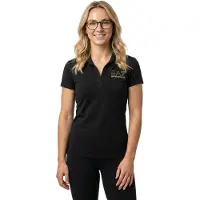 EA7 für Damen. 7W000266_AF12500 Evolution Kurzarm-Poloshirt aus Baumwoll-Modal-Mischung Schwarz (XXL), Sportlich, Baumwolle, Tennis/Padel