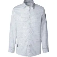 Pepe Jeans für Herren. PM3090837 Hemd Craig weiß (S), Lässig, Baumwolle, Langarm