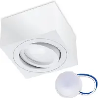 LUMILED Aufbauspot LED Aufbaustrahler Deckenlampe Spot schwenkbar eckig weiß Downlight Aluminium + Modul LED INSERT 7W 230V Warmweiß 3000K