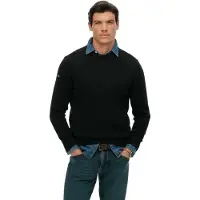 Superdry für Herren. M6110717A Schwarzer Preppy-Pullover (XL), Lässig, Baumwolle
