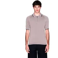 Armani Exchange für Herren. XM001977AF20139U6107 Polo-Strick Driftwood grau (XS), Lässig, Baumwolle, Kurzarm