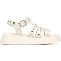 Xti für Damen. 14523802-HIELO Sandalen 145238 cremefarben (37), Weiß, Wohnung, Schnalle, Lässig