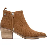 Refresh für Damen. 17515104-CAMEL Stiefelette 175151 braun (40), 3 bis 5 cm, Reißverschluss, Lässig, Wildleder