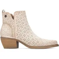 Refresh für Damen. 17504104-HIELO Stiefelette 175041 weiß (35), Braun, 3 bis 5 cm, Reißverschluss, Lässig
