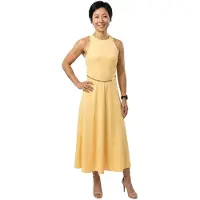 Armani Exchange für Damen. XW001971AF21553U2149 Maxikleid gelb (L), Lässig, Party, Polyester, Ärmellos / Hosenträger