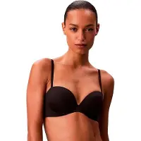 Calvin Klein Balconette-BH "PUSH UP STRAPLESS", Damen, Gr. 90, Cup A, schwarz, Obermaterial: 79% Polyamid, 21% Elasthan, UNDERWEAR, unifarben, körpernah, BHs Balconette-BH, mit sicherem Halt