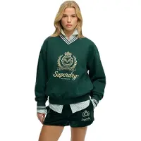 Superdry für Damen. W2012589A Country Club Sweatshirt grün (XS), Lässig, Baumwolle