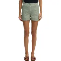 Superdry für Damen. W7110496A Shorts Mid Rise Leinen grün (28), Lässig