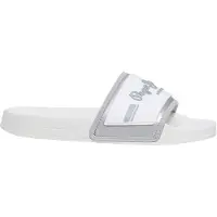 Pepe Jeans für Damen. PLS700003 Slider Met Flip Flops weiß (37), Wohnung, Keine, Strandbekleidung
