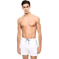 EA7 für Herren. 7M001688_AF21073 Weiße Wassershorts Badeanzug (M), Lässig, Sportlich, Strandbekleidung, Polyester, Elastan