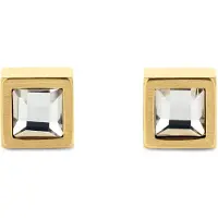 Calvin Klein Paar Ohrstecker "CK ESSENTIAL LINKS", gold (gelbgoldfarben, edelstahlfarben, kristallweiß, kristallweiß), Ohrringe, Damen, Edelstahl, Paar Ohrstecker, mit Preciosa Crystal