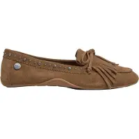 Pepe Jeans für Damen. PLS100021 Mokassins aus Leder Noa Fringes braun (36), Wohnung, Spaltleder, Keine, Lässig