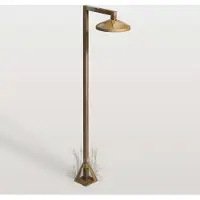 MORETTI LED-Wegeleuchte Aura Disk, 80 cm x 19,5 cm, messing antik