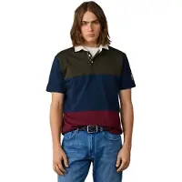 Hackett London für Herren. HM5700019 Polo Rugby Patch mehrfarbig (XXL), Lässig, Baumwolle, Kurzarm, Marine