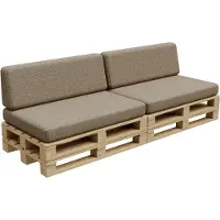 POOM Palettenkissen, Palletenpolster, Gartenkissen, PFBG (2X Set (120x80 + 120x35), Beige)