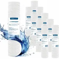Wessper 10er Set 10-Zoll Sediment-Wasserfilter 10µm – Wickelfilter, Filterkerze Trinkwasser