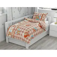 TEXTILOMANIE Baumwollbettwäsche für das Kinderbett, TEDDYBÄR LIEBE, braun