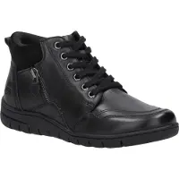 Josef seibel Stiefelette "Estenra 01, black-black", Damen, Gr. 36, schwarz (schwarz, schwarz), Obermaterial: 100% Rindsleder Leather cow., Schuhe Stiefelette