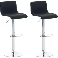 BellaFurn 2-teiliges Set Barhocker Stoffhocker - Bistrostühle - ergonomisch bequem | Farbe: Schwarz | Grundfarbe: Chrom