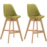 BellaFurn 2-teiliges Set Barhocker – Hochstühle – Bequemer Sitz, langlebiger Staubschutz | Farbe: Grün | Kleidungsfarbe: Natur