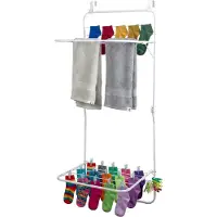 Relaxdays Wäscheständer Tür, zum Einhängen, 4,9 m Trockenlänge, 2 klappbare Flügel, Stahl, Hängewäschetrockner, weiß