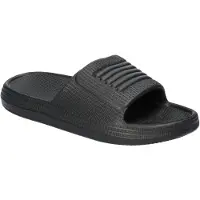 American Club NH197, Damen Pantoletten leicht Badeschuhe Schaumstoff rutschhemmend bequem, Schwarz 39