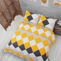 Markenlos Bettwäsche 240x220 3-teilig Gelb - 80% Baumwolle und 20% Polyester
