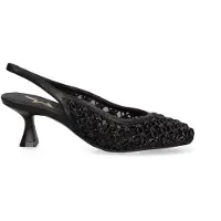 Marc Ellis Edera Ultra Damen – Ausschnitt: Rund, Farbe: Schwarz, Material: Leder, Absatz: Dünn, Art: Geflochtener Slingback