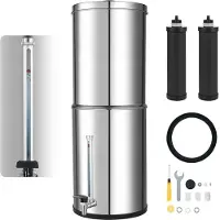 StarTech.com Schwerkraft-Wasserfilter - Wasserfiltersystem 12,3 L - Edelstahl 304 - 2 Aktivkohlefilter - Reduziert Blei & bis zu 99 % Chlor - Mit Wasserstandsanzeige - Für Zuhause & Camping