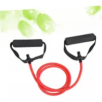Markenlos Rotes Widerstandsband mit Griffen aus Naturlatex für Fitness, Yoga, Krafttraining und Dehnübungen