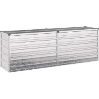 vidaXL Hochbeet im Garten Verzinktes Silber 160 x 40 x 55 cm Stahl