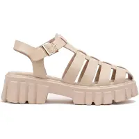 Permani Damen Gladiator Sandalen Mit Dicker Sohle in Beige Komfortabel Sommer Schuhe Gr.39