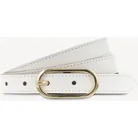 Tamaris Ledergürtel "Claudia Gold", Damen, Gr. 75, weiß, Rindsleder, unifarben, Gürtel Ledergürtel, mit schmaler Schließe, 2 cm breit, aus Rindsleder, unifarben