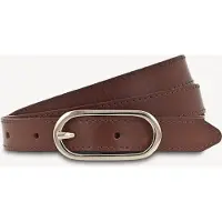 Tamaris Ledergürtel "Claudia Gold", Damen, Gr. 115, braun (cognac), Rindsleder, unifarben, Gürtel Ledergürtel, mit schmaler Schließe, 2 cm breit, aus Rindsleder, unifarben