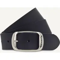 Tamaris Ledergürtel "Carmen Silver", Damen, Gr. 115, blau, Rindsleder, unifarben, Gürtel Ledergürtel, aus Rindsleder, mit Doppelschließe, 4 cm breit
