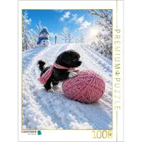CALVENDO Puzzle Der Schatz aus rosa Wolle | 1000 Teile Lege-Größe 64 × 48 cm Foto-Puzzle für glückliche Stunden