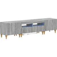 Syfax 3-teiliges LED TV Regal Sonoma-Grau Holzwerkstoff