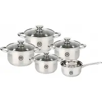 MG HOME Moderno Topfset Edelstahl gebürstet 9-teilig