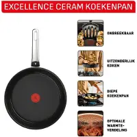Tefal G20707, Rund, Allzweckpfanne, Schwarz, Keramik, Aluminium, Thermo-Punkt