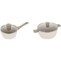 Florina Mokka Kochtopf-Set Aluminium für Induktion, 2 Teile