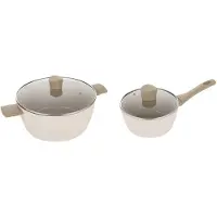 Florina Mokka Topf- und Topfset Aluminium Induktion Beige
