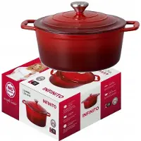 MG HOME Gusseisen-Kochtopf 4,8L Rot Emaliert Induktion