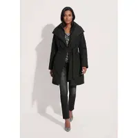 MADELEINE Steppjacke "Steppmantel Rauten-Steppmantel mit Bindegürtel", Damen, Gr. 46, schwarz, Modern, regular fit, hoch geschlossener Ausschnitt, Jacken Steppjacke