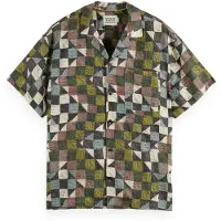 Scotch & Soda Printed Short-sleeved Tencel Shirt Zig Zag Patchwork Multi Größe: L | Casual hemden Outlet | Herren