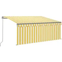 vidaXL Markise Manuell Einziehbar mit Rollo 3x2,5 m Gelb & Weiß