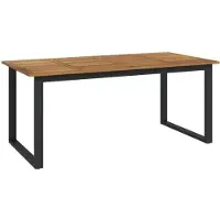 vidaXL Gartentisch mit Gestell U-Form 180x90x75 cm Akazie Massivholz