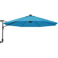 vidaXL Wand-Sonnenschirm Meerblau 290 cm