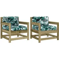 vidaXL Gartenstühle mit Kissen 2 Stk. Kiefernholz Imprägniert