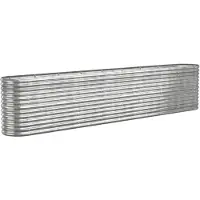 vidaXL Hochbeet Verzinkter Stahl 332x40x68 cm Silbern